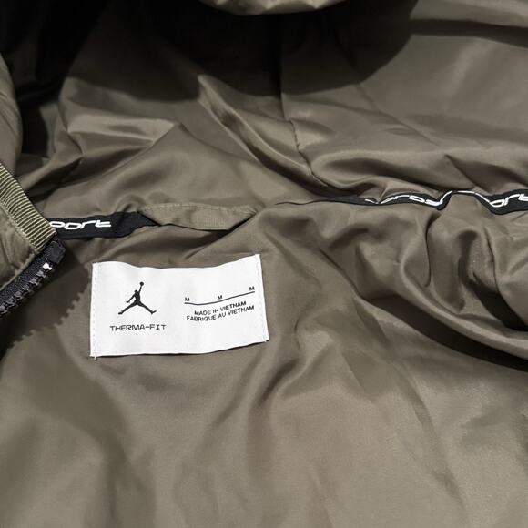 Nike Air Jordan Men's Therma-FIT Jacket Olive Green FZ3162 222 Size Medium New - Picture 7 of 8